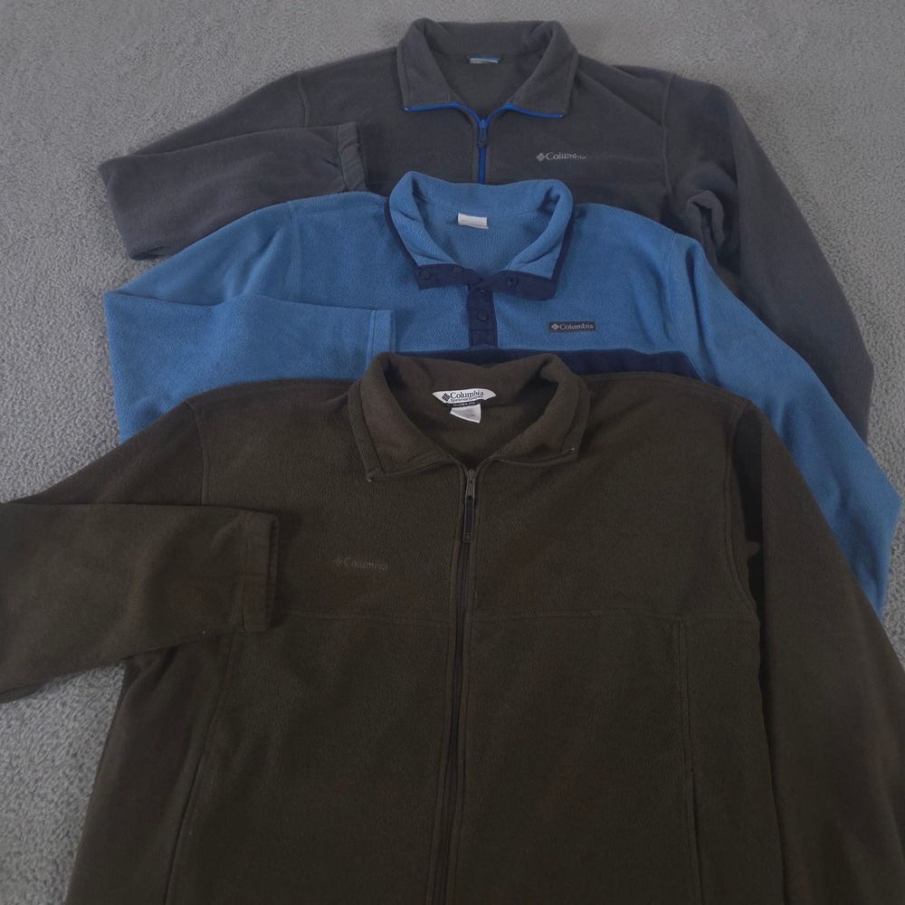 LOT OF 3 Columbia Jacket Mens‎ XXL Multi Steens Mountain Fleece Full Zip Snap II